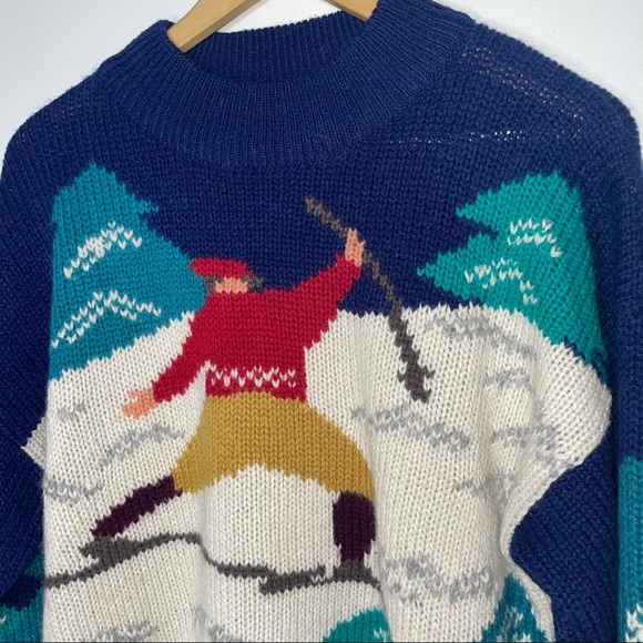 Rare Vintage Skier Nordic Skiing Sweater - Picture 2 of 5